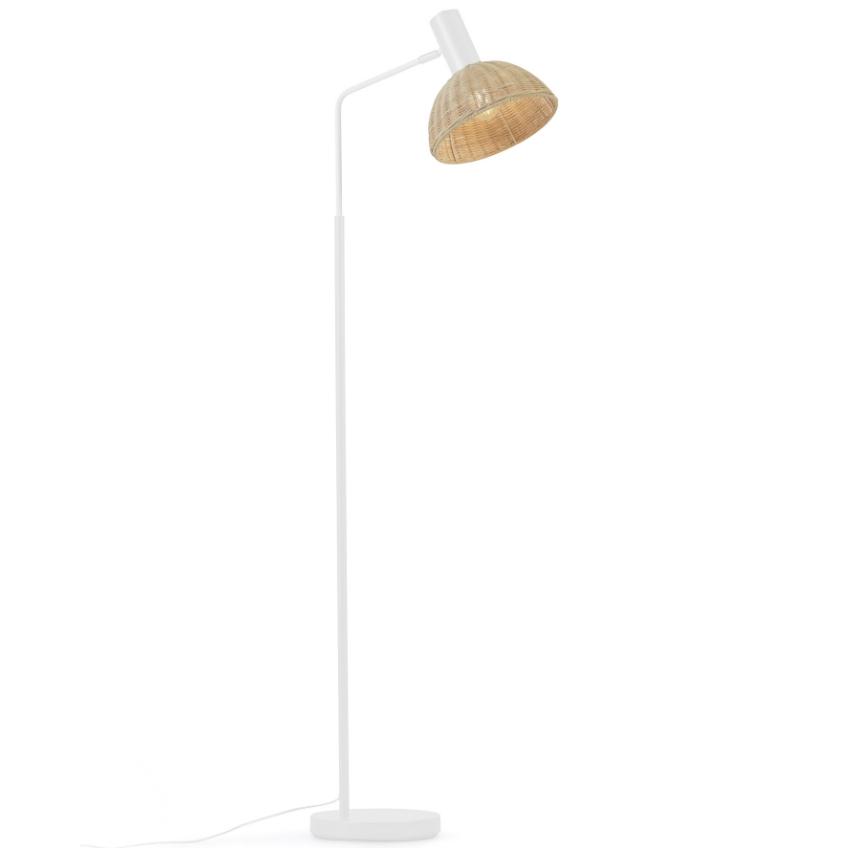 Bílá kovová stojací lampa Kave Home Damila 157 cm