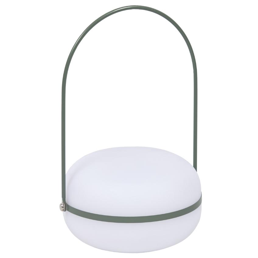 Bílo zelená plastová přenosná venkovní lampa Kave Home Tea