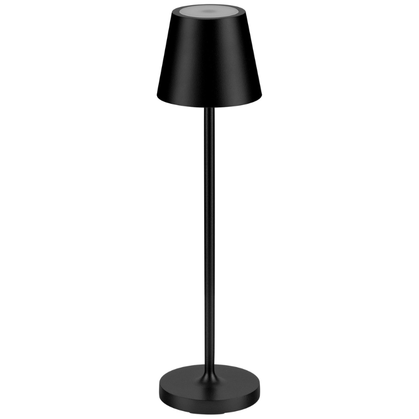 Černá kovová nabíjecí stolní LED lampa Nova Luce Petit