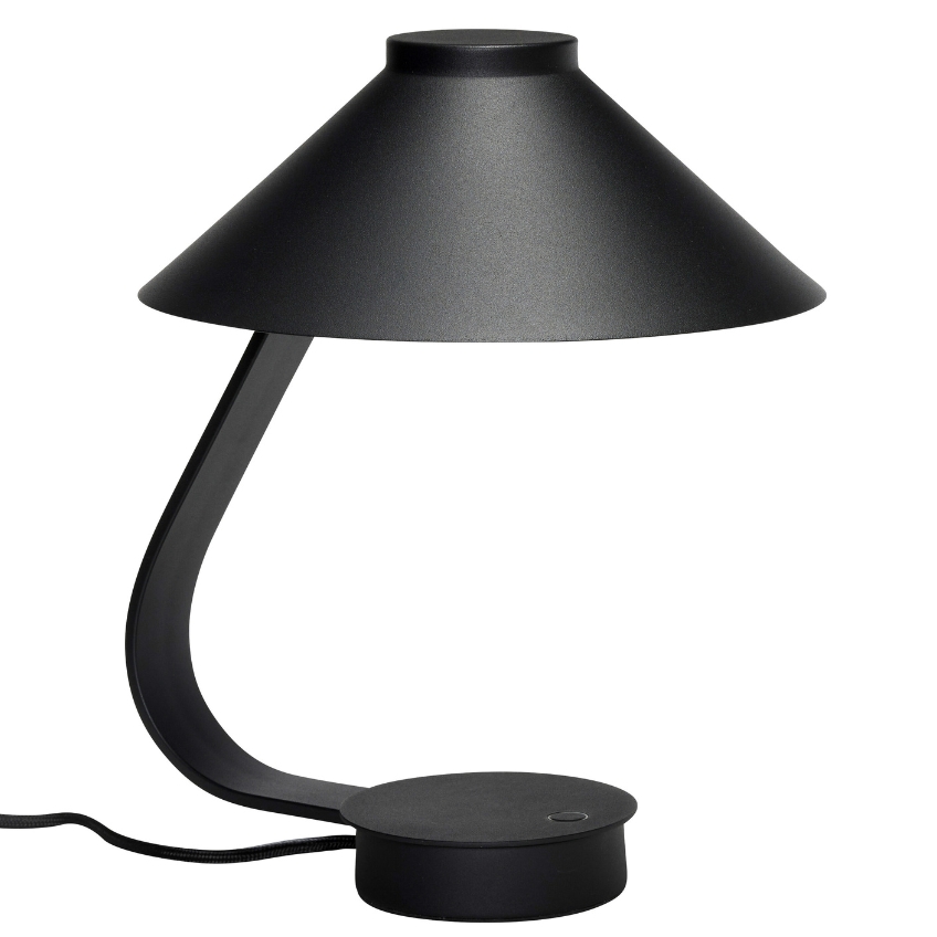 Černá kovová stolní LED lampa Hübsch Muri