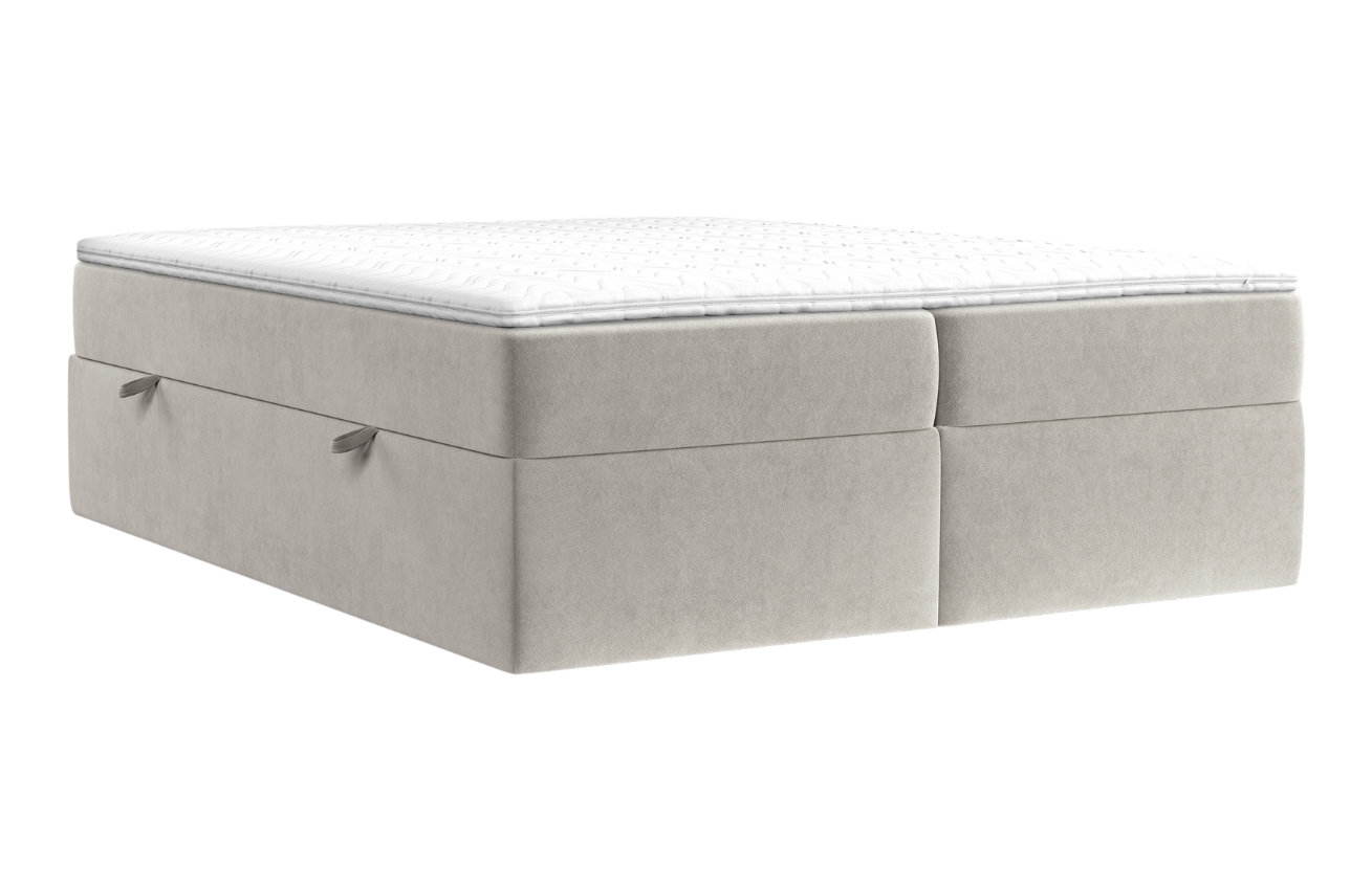 Maison de Rêve Béžová sametová postel boxspring ASH 200 x 200 cm