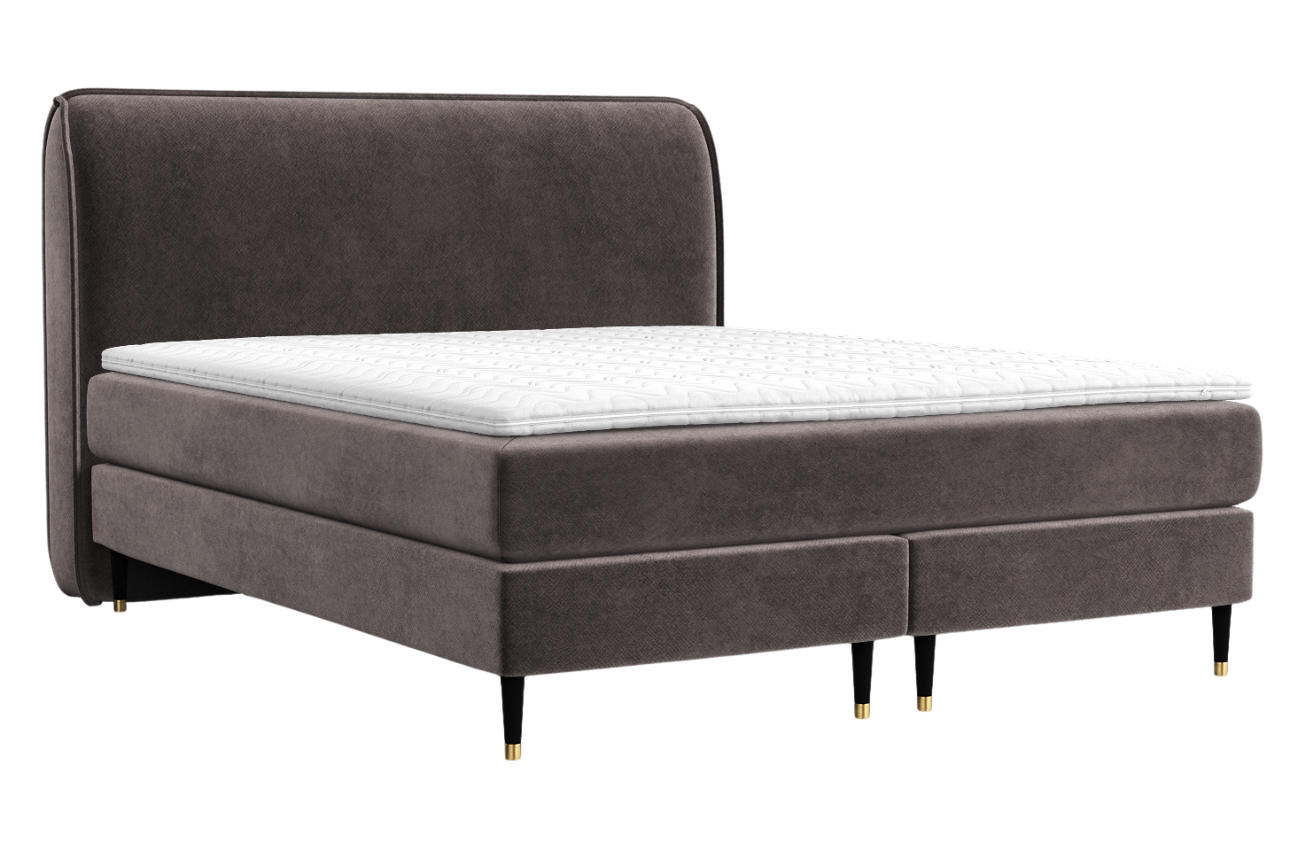 Maison de Rêve Hnědá sametová postel boxspring OFFO 180 x 200 cm