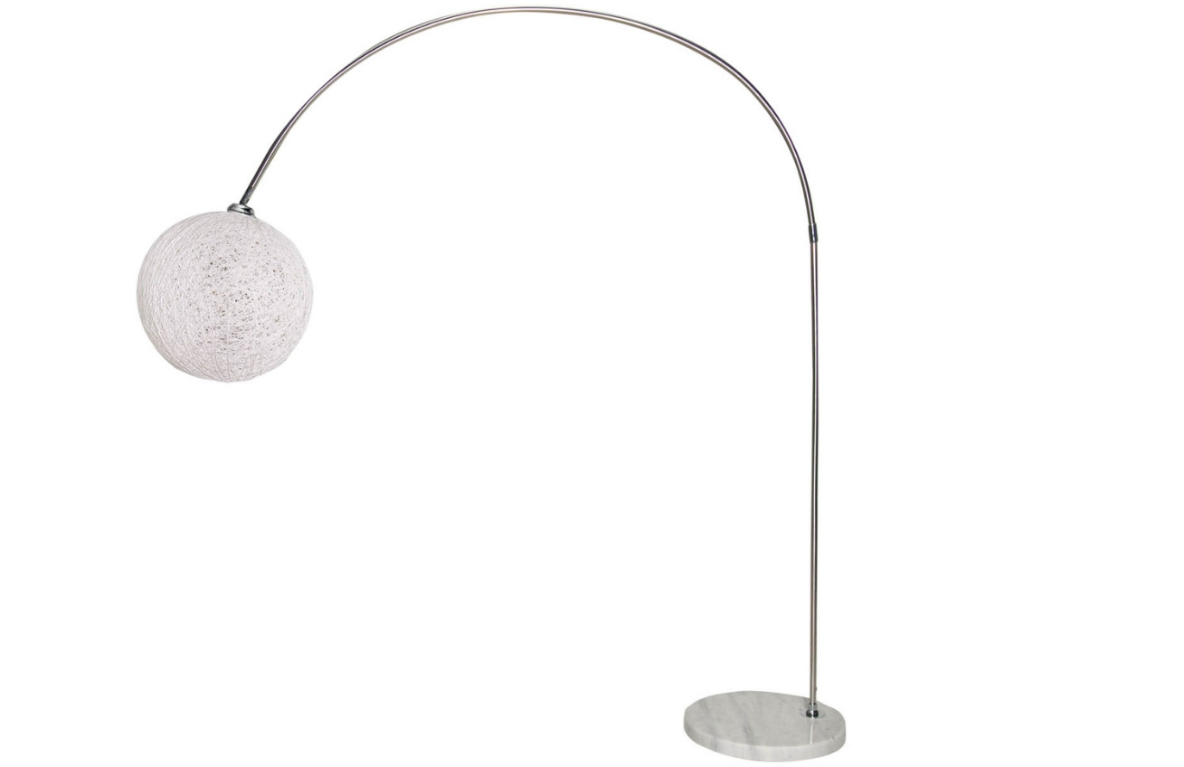 Moebel Living Bílá stojací lampa Moon