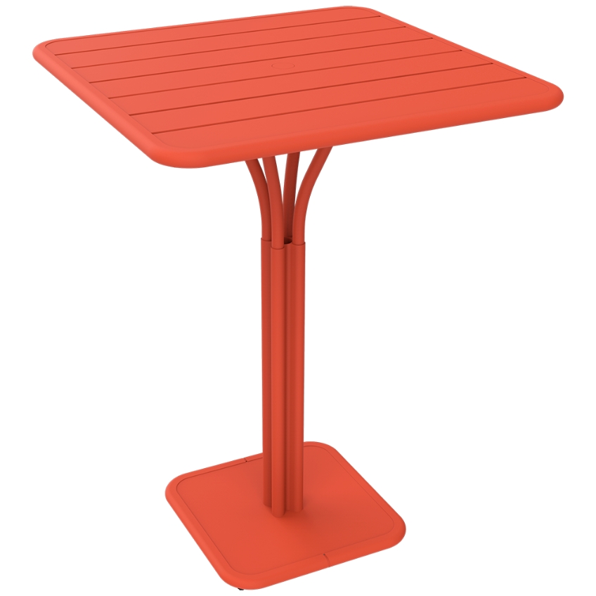 Oranžový kovový barový stůl Fermob Luxembourg Pedestal 80 x 80 cm