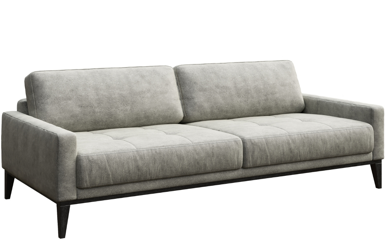 Šedá třímístná koženková pohovka MESONICA Musso Tufted 211 cm