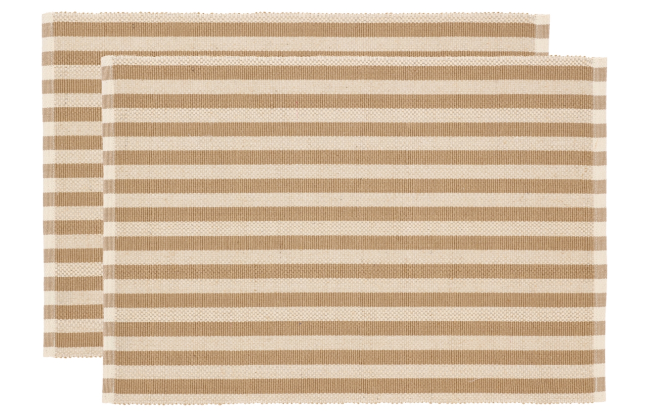 Södahl Set dvou béžových prostírání Stripe 48 x 33 cm