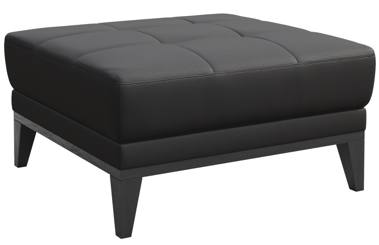 Tmavě šedá kožená podnožka MESONICA Musso Tufted