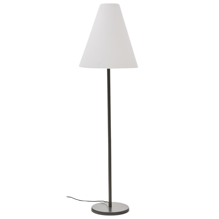 Tmavě zelená kovová stojací lampa Kave Home Navat 160 cm