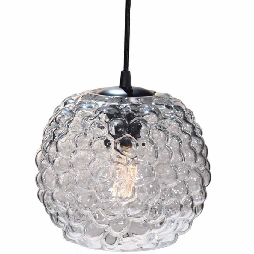 Transparentní skleněné závěsné světlo Halo Design Grape 20 cm