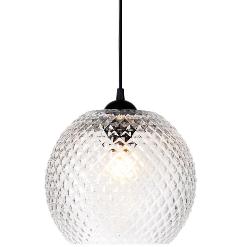 Transparentní skleněné závěsné světlo Halo Design Nobb Ball 22 cm