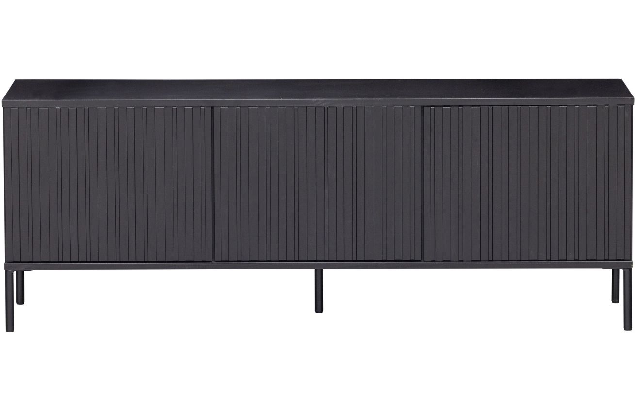 WOOOD Černý borovicový TV stolek Gravia 150 x 44 cm