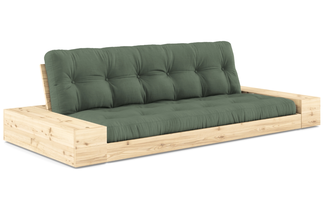 Zelená dvoumístná rozkládací pohovka Karup Design Base 244 cm