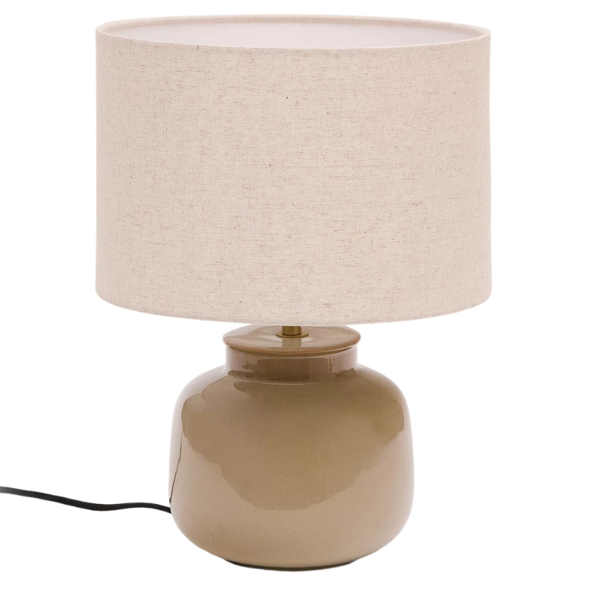 Zelená keramická stolní lampa Kave Home Tay