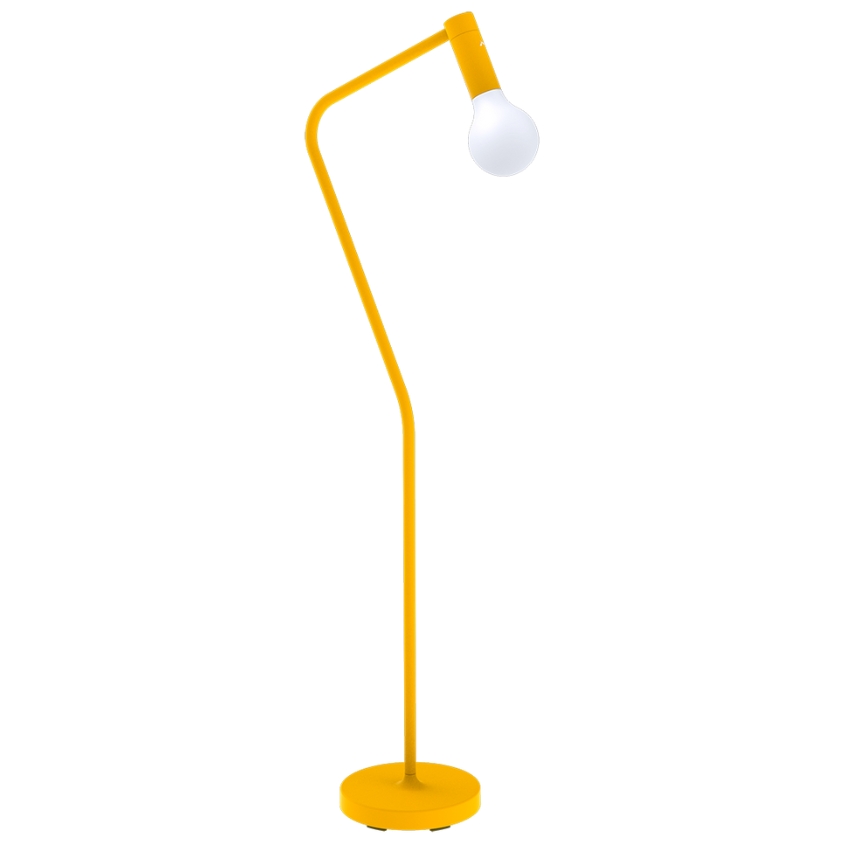 Žlutá kovová nabíjecí stojací LED lampa Fermob Aplo 138 cm