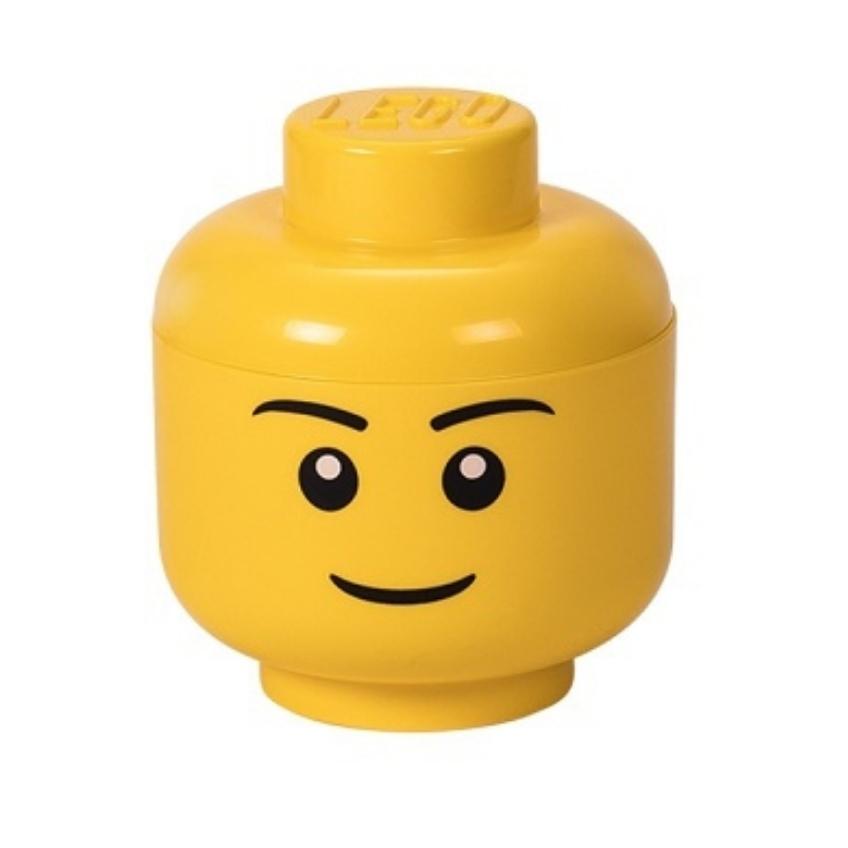 Žlutý úložný box ve tvaru hlavy LEGO® Boy 19 cm