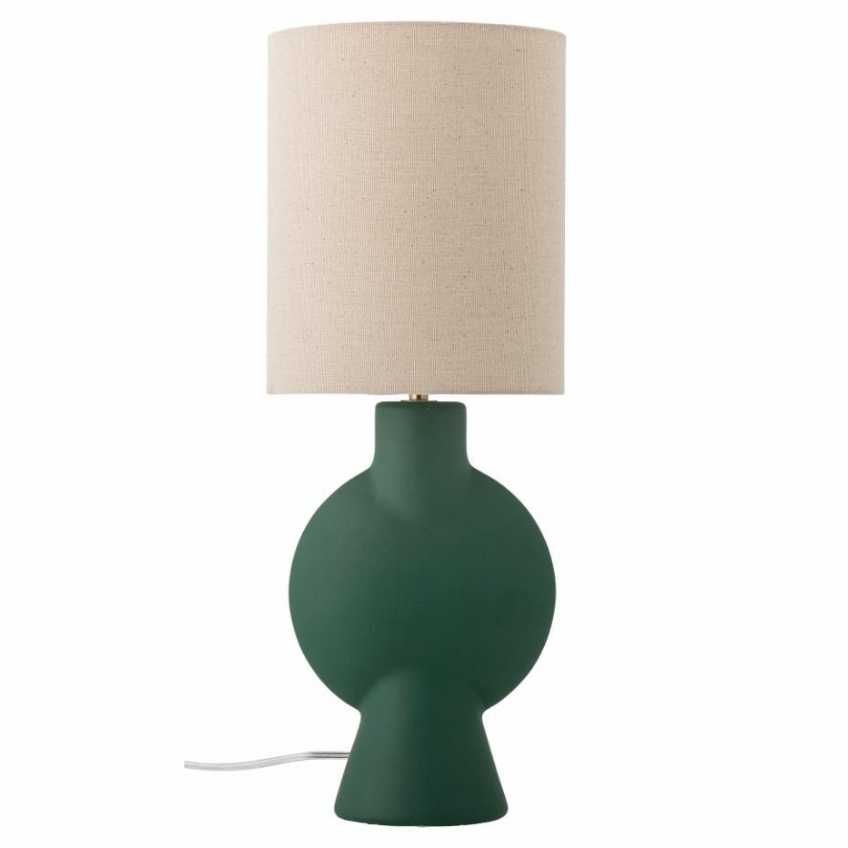 Zelená kameninová stolní lampa Bloomingville Sergio